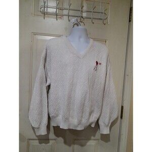 Vintage John Weitz Golf Sweater Men's Size XL Heavy Hand Framed USA Made V Neck